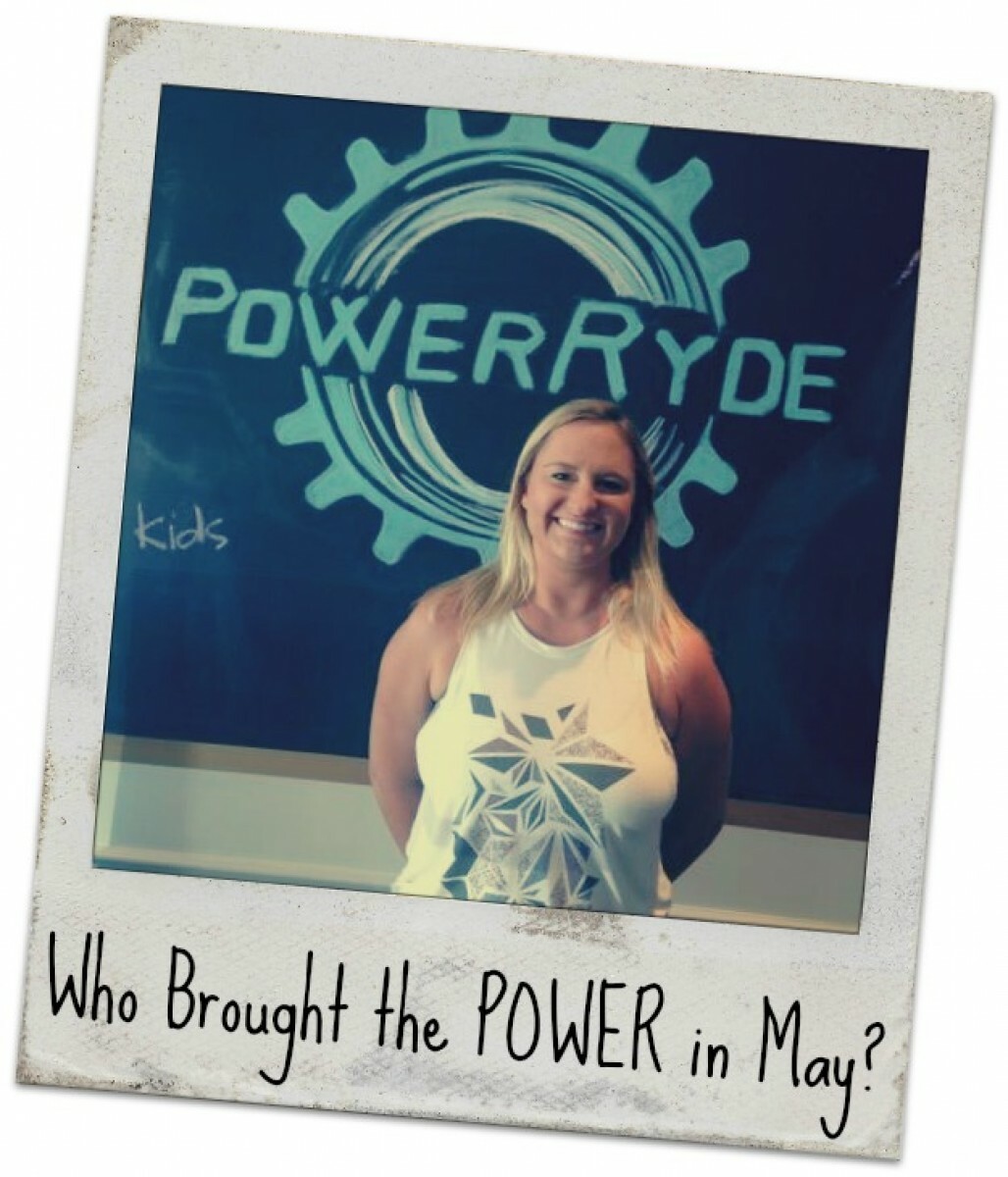 Polaroid style picture of Lindsey Nuhn with 'Who Brought the POWER in May'?
